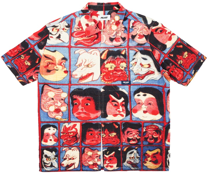 palace-ss-24-d-man-masks-printed-red-short-sleeve-shirt-unisex-p26-sht-031