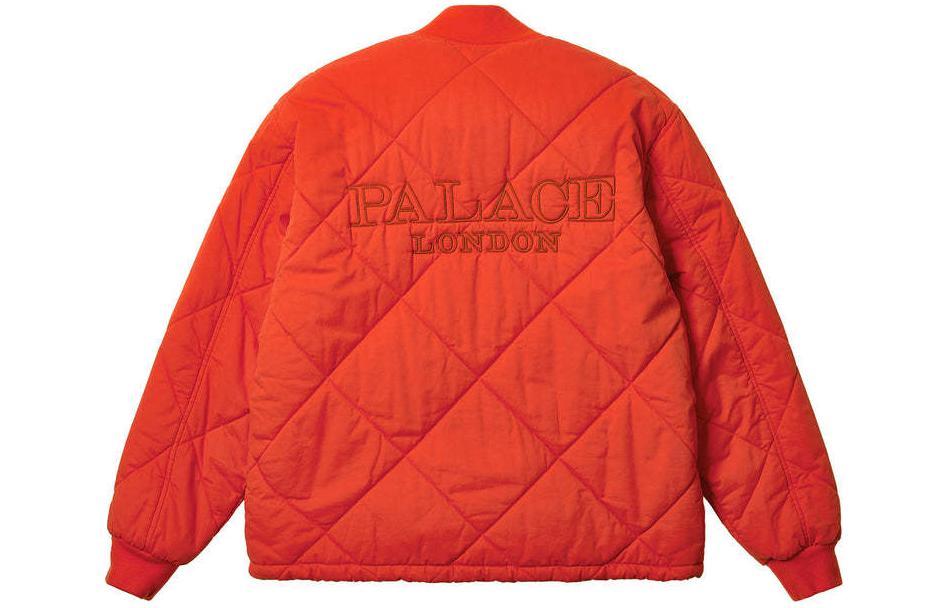 Palace SS24 D-Quilt Bomber Jacket Red Unisex Full-Zip Stand Collar Long Sleeve P26JK038