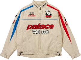 PALACE SS24 Faster Grey Jacket - Unisex Casual Letter Print Zip-Up Outerwear. P26JK069 PALACE SS24 Faster Grey Jacket - Unisex Casual Letter Print Zip-Up Outerwear. P26JK069