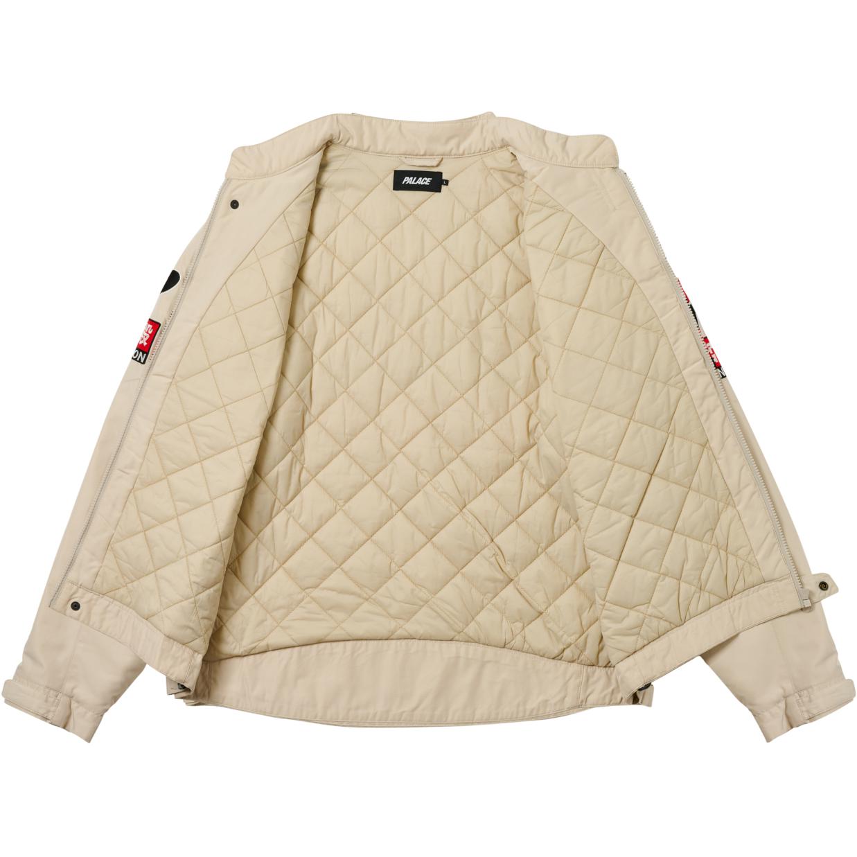 Shop PALACE SS24 Faster Grey Jacket - Unisex Casual Letter Print Zip-Up Outerwear. P26JK069