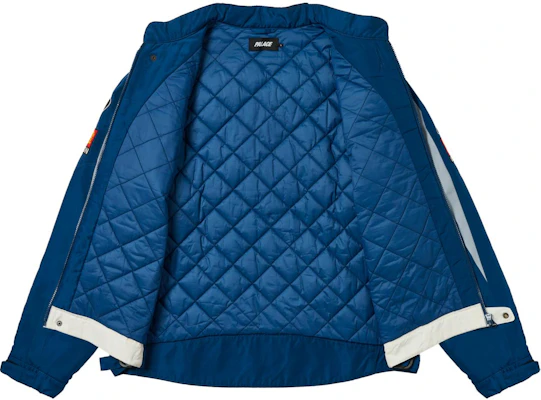 パレス SS24 ジップアップジャケット ブルー ホワイト ユニセックス レタープリント P26JK049 Shop パレス SS24 ジップアップジャケット ブルー ホワイト ユニセックス レタープリント P26JK049