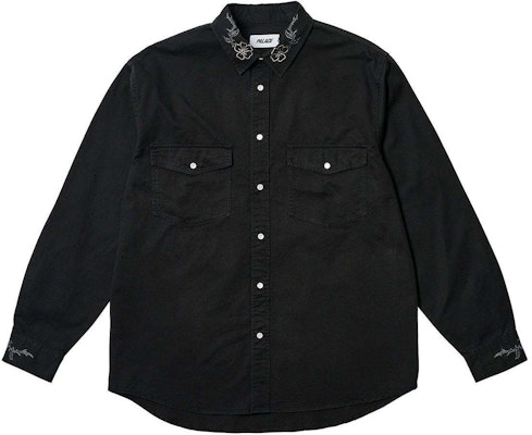 PALACE SS24 Flexus 黑色刺绣长袖衬衫 男女兼用 P26SHT016 Lookbook PALACE SS24 Flexus 黑色刺绣长袖衬衫 男女兼用 P26SHT016