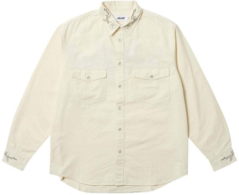 PALACE SS24 Flexus 柔软刺绣白棉长袖衬衫 男女通用 米白色 P26SHT009 Order PALACE SS24 Flexus 柔软刺绣白棉长袖衬衫 男女通用 米白色 P26SHT009