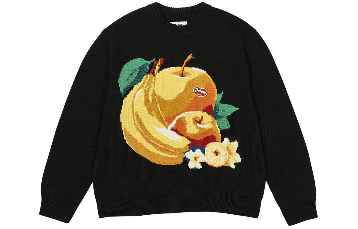 Order PALACE SS24 Fruit Life Knit Black Crewneck Sweater Unisex. P26KW004