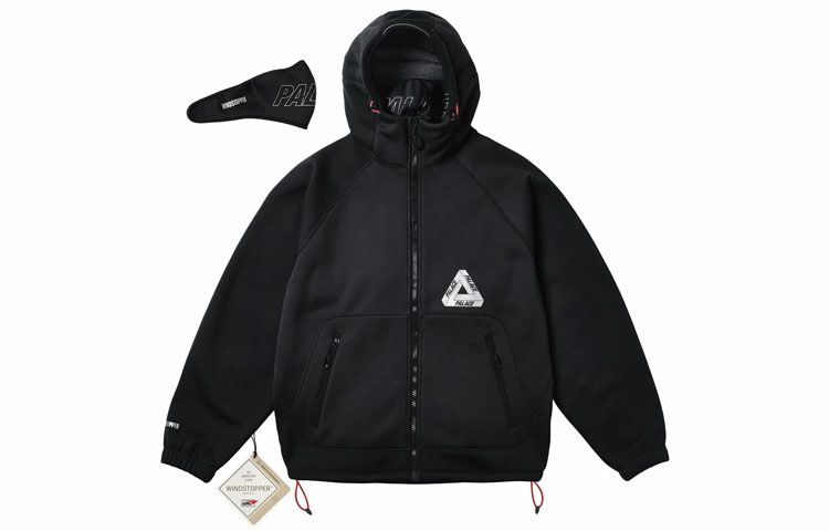 PALACE SS24 GORE-TEX Windstopper Jacket Black Unisex Hooded Zip Windbreaker. P26JK020