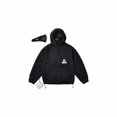 PALACE SS24 GORE-TEX Windstopper Jacket Black Unisex Hooded Zip Windbreaker. P26JK020