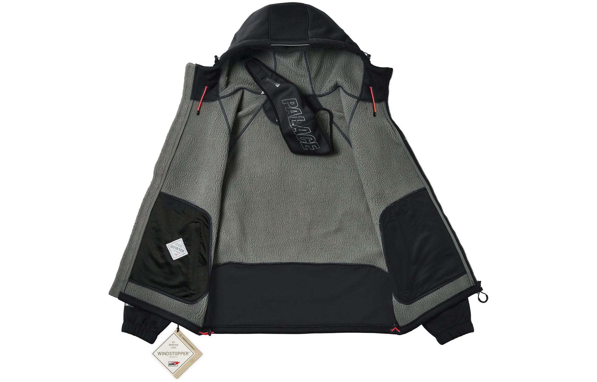 Details for PALACE SS24 GORE-TEX ウィンドストッパージャケット ブラック ユニセックスフードジップ. P26JK020