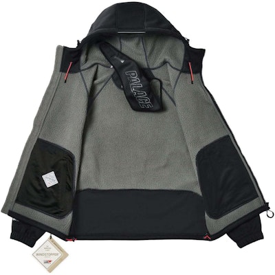 PALACE SS24 GORE-TEX ウィンドストッパージャケット ブラック ユニセックスフードジップ. P26JK020 Details for PALACE SS24 GORE-TEX ウィンドストッパージャケット ブラック ユニセックスフードジップ. P26JK020
