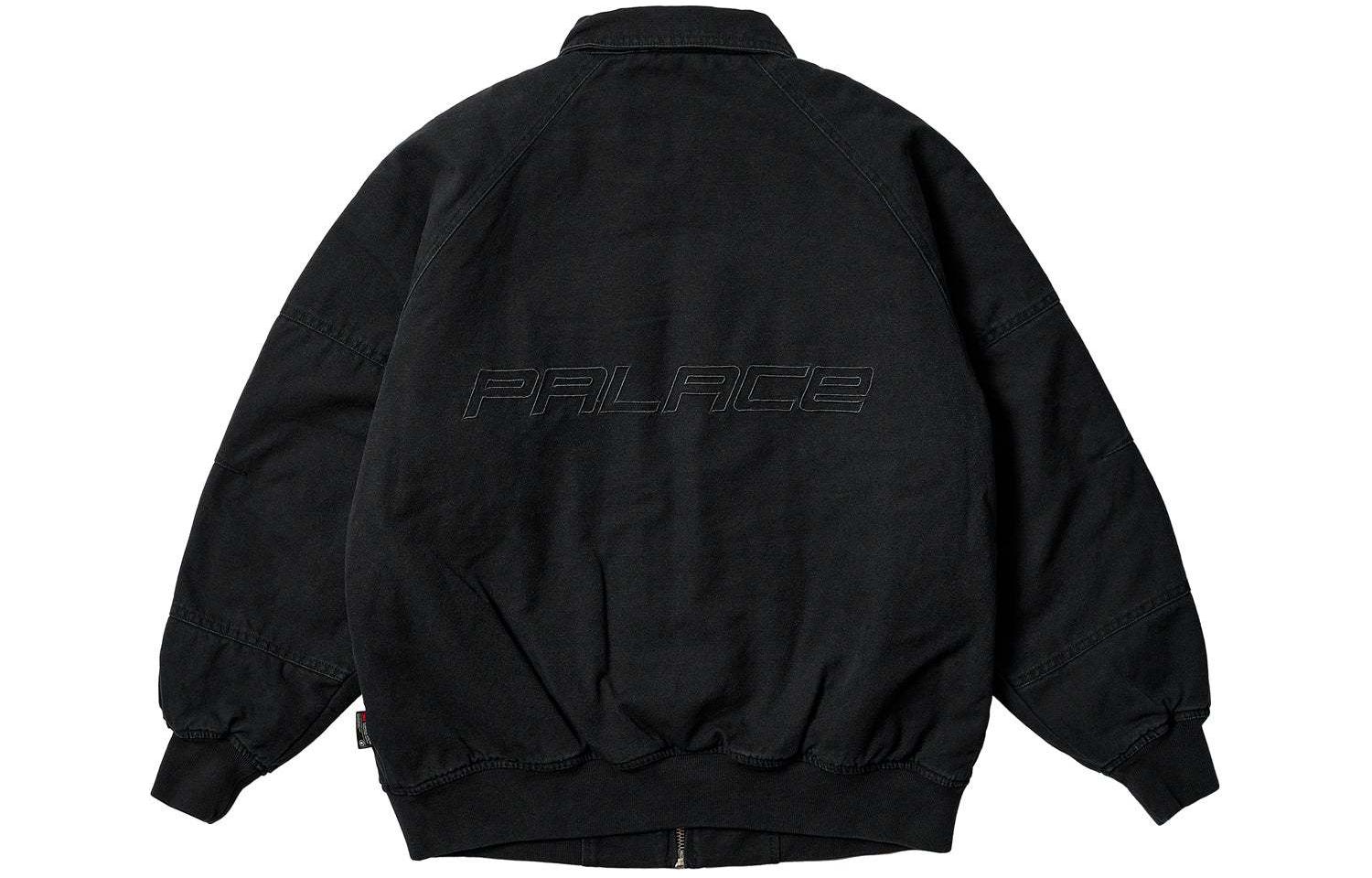 Palace SS24 Heavy Canvas Bomber Jacket Black Unisex Zip-Up Flight Jacket P26JK007