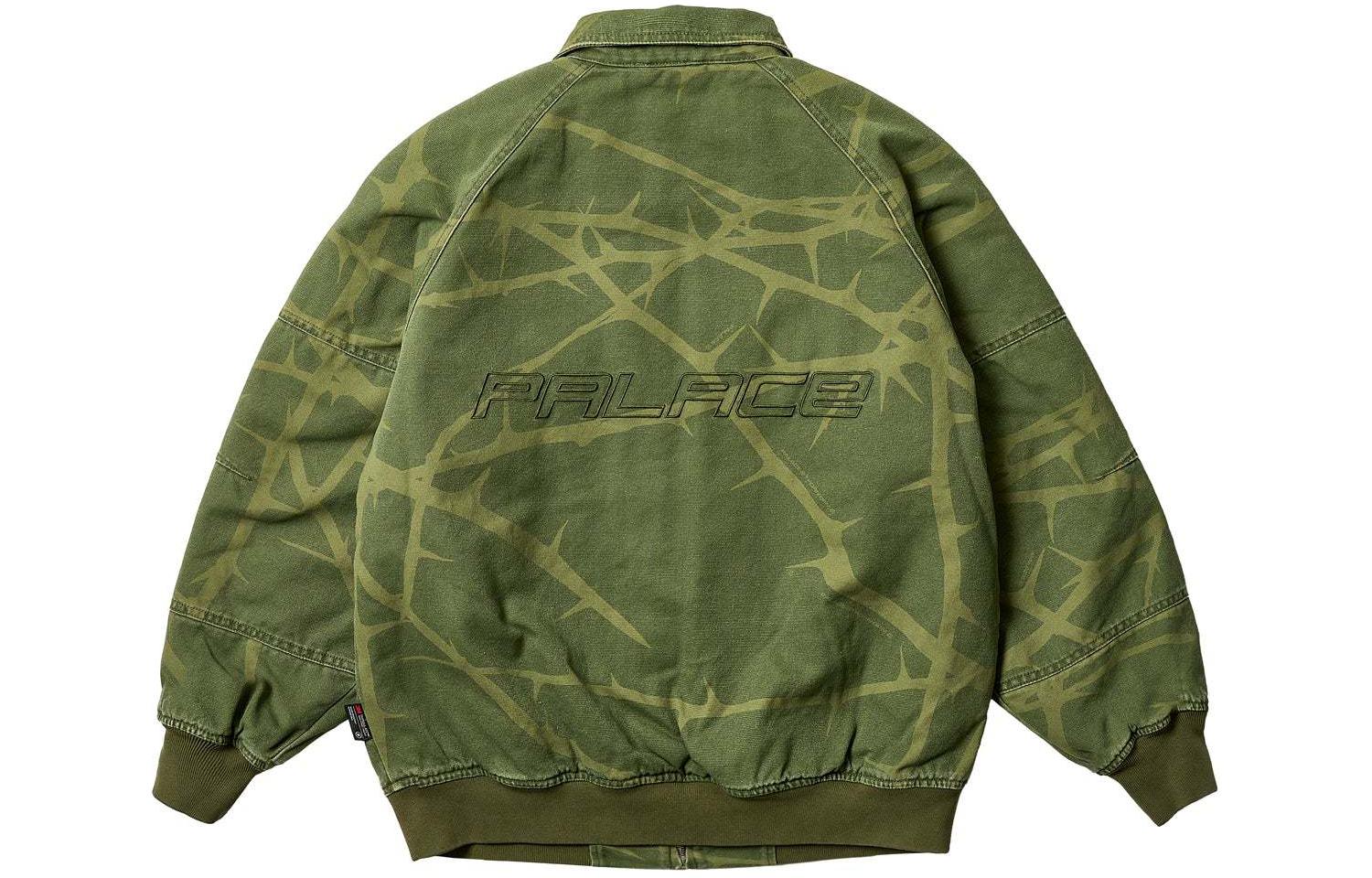 Palace SS24 Heavy Canvas Bomber Jacket Deep Green Unisex Flight Jacket P26JK042