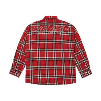 PALACE SS24 Lumber Yak Red Plaid Long Sleeve Shirt Unisex with Chest Pocket. P26SHT018