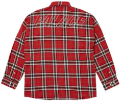 Order PALACE SS24 紅色格紋長袖襯衫 男女款 胸袋設計 P26SHT018