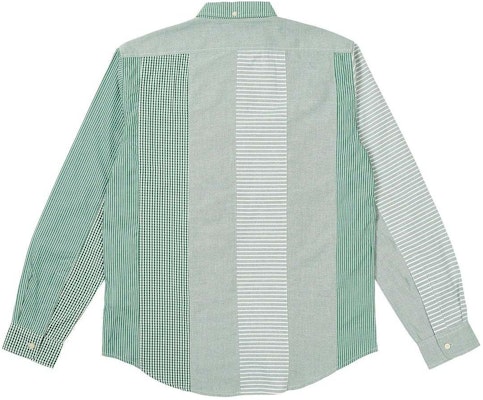 PALACE SS24 Patchwork Stripe Long Sleeve Shirt Green Unisex. P26SHT015 Lookbook PALACE SS24 Patchwork Stripe Long Sleeve Shirt Green Unisex. P26SHT015