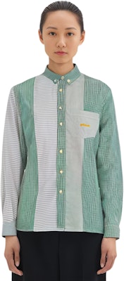 PALACE SS24 Patchwork Stripe Long Sleeve Shirt Green Unisex. P26SHT015 Shop PALACE SS24 Patchwork Stripe Long Sleeve Shirt Green Unisex. P26SHT015