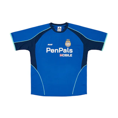 PALACE SS24 Pen Pals Blue Colorblock Letter Number Jersey Unisex Tee. P26ES053