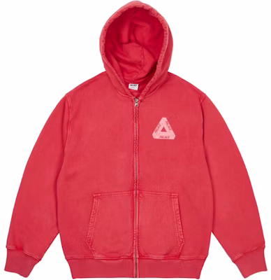 PALACE SS24 顏料水洗 Tri-Ferg 標誌拉鍊連帽衫 男女通用 紅色 P26CS115 Buy PALACE SS24 顏料水洗 Tri-Ferg 標誌拉鍊連帽衫 男女通用 紅色 P26CS115