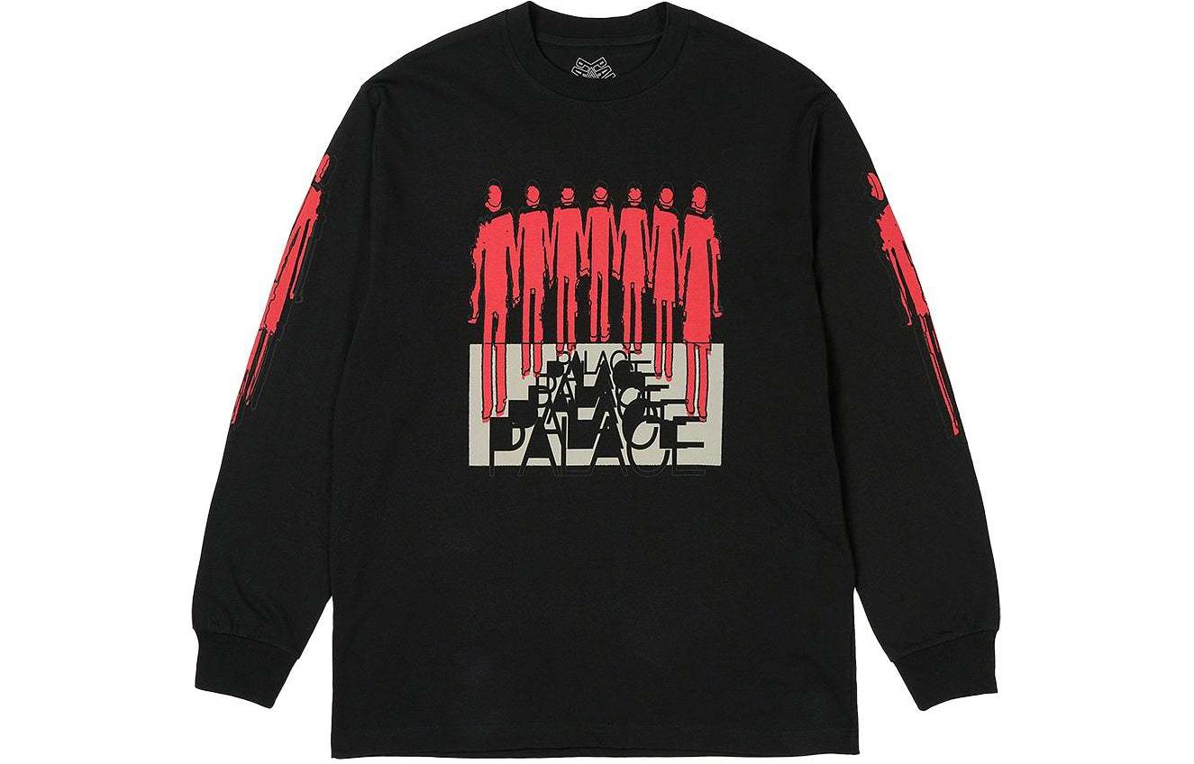 Palace SS24 Repeater Longsleeve Black Unisex Graphic Pullover Sweatshirt P26LS003