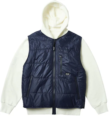 PALACE 2024春夏男女通用白色可翻转连帽拉链夹克马甲。 P26CS048 Order PALACE 2024春夏男女通用白色可翻转连帽拉链夹克马甲。 P26CS048