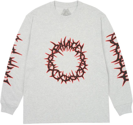 Palace SS24 刺釘圖案長袖圓領衛衣 灰色 男女款 P26LS012 Order Palace SS24 刺釘圖案長袖圓領衛衣 灰色 男女款 P26LS012