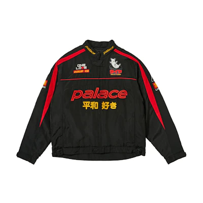 PALACE SS24 Summer Zip-Up Letter Print Jacket Unisex Black. P26JK048
