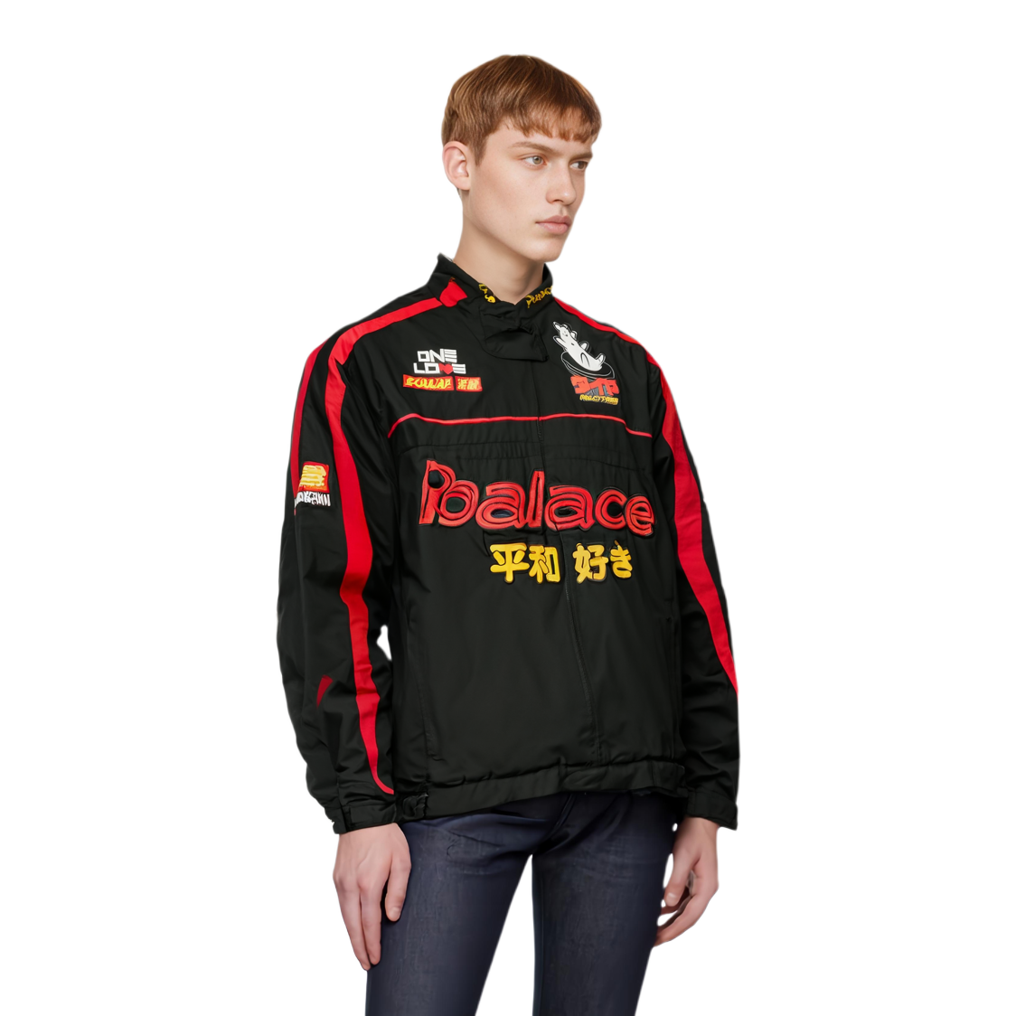 Purchase PALACE SS24 サマー ジップアップ レタープリント ジャケット ユニセックス ブラック. P26JK048