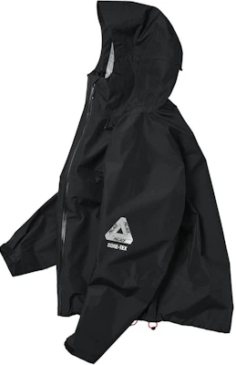 PALACE SS24 Jaket Tex 3L Hitam Cetak Huruf Hooded Zip Unisex. P25JK003 Shop PALACE SS24 Jaket Tex 3L Hitam Cetak Huruf Hooded Zip Unisex. P25JK003