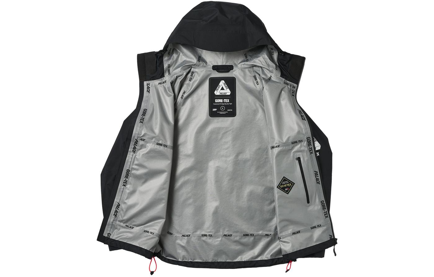 PALACE SS24 TEX 3L Jacket Black Letter Print Hooded Zip Pocket Unisex Outerwear. P25JK003 圖 5