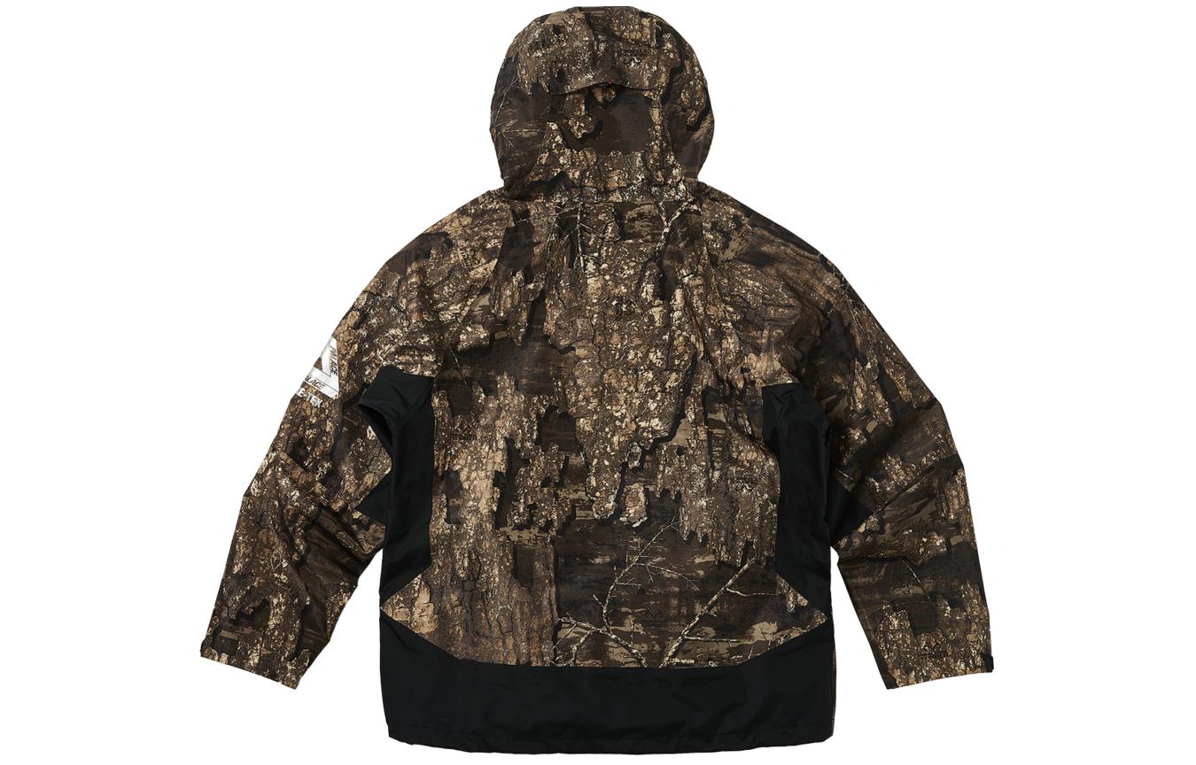 Lookbook PALACE SS24 字母印花连帽夹克 拉链口袋 男女同款 木纹色。 P25JK005