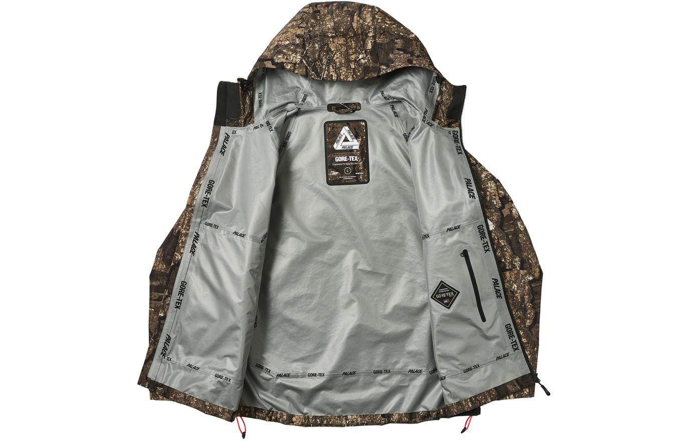 Purchase PALACE SS24 字母印花连帽夹克 拉链口袋 男女同款 木纹色。 P25JK005