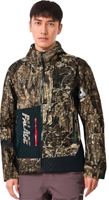 PALACE SS24 TEX 3L Letter Print Hooded Jacket with Zip Pockets Unisex Woodtone. P25JK005 Details for PALACE SS24 TEX 3L Letter Print Hooded Jacket with Zip Pockets Unisex Woodtone. P25JK005