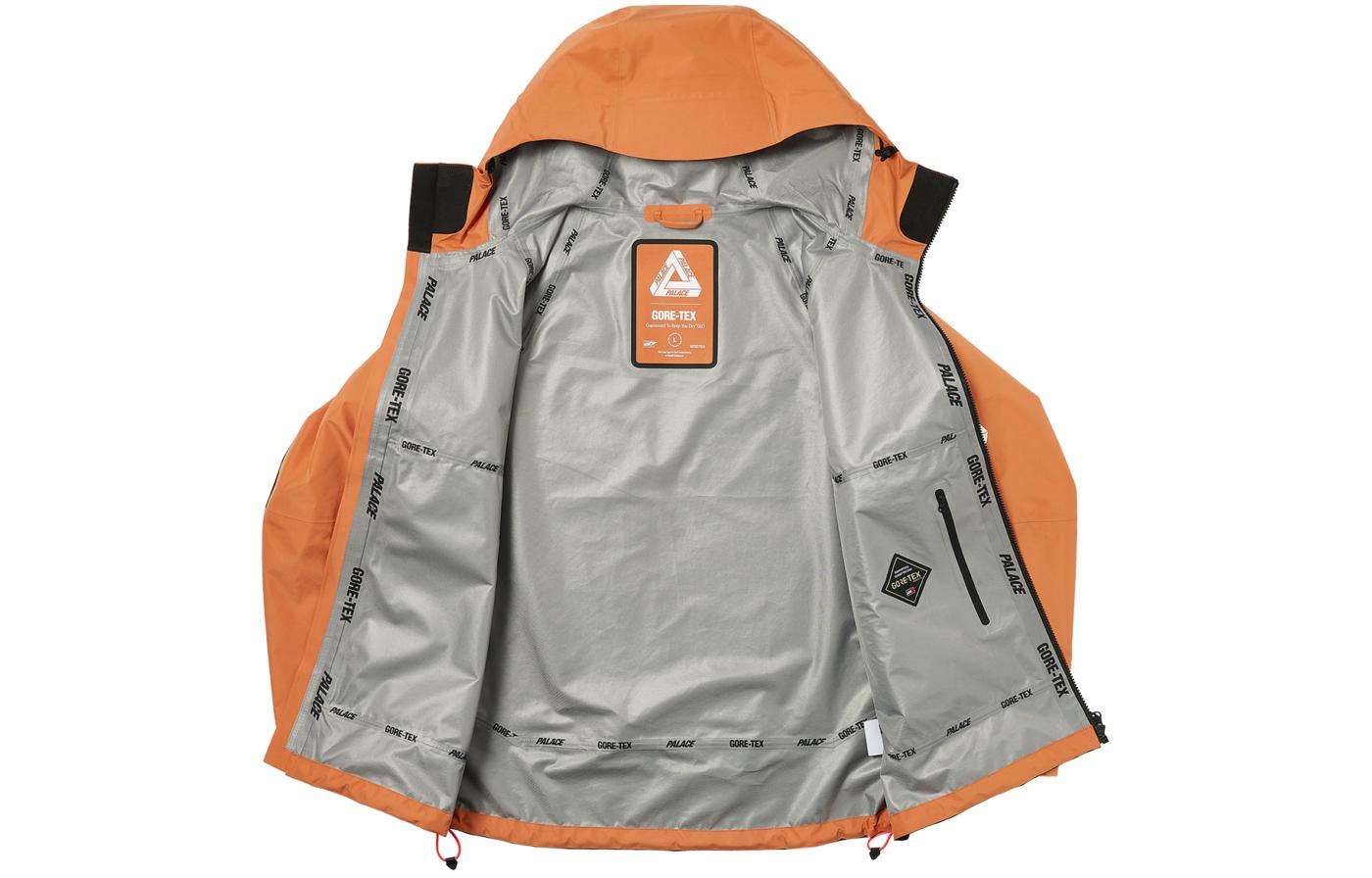 Purchase PALACE SS24 TEX 3L 字母印花橙色连帽拉链口袋夹克 男女适用 P25JK004