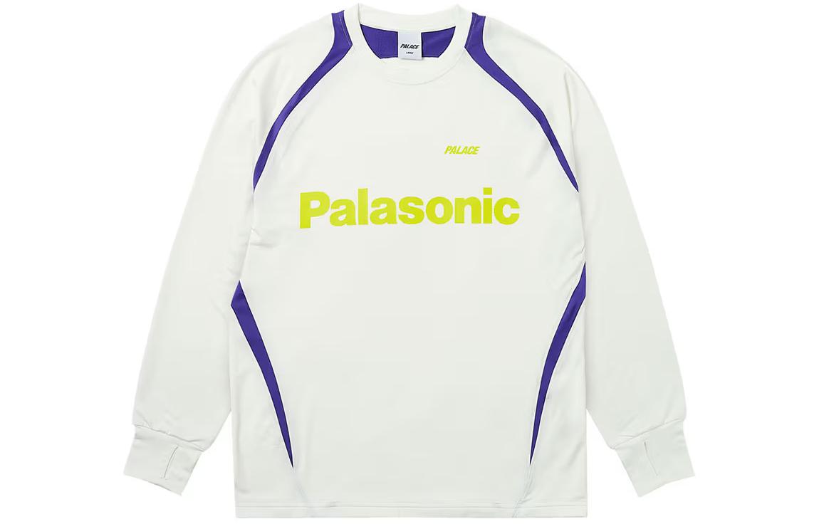 PALACE SS24 Trail Runner Reflective Logo Longsleeve Soccer Jersey White Unisex P26ES018