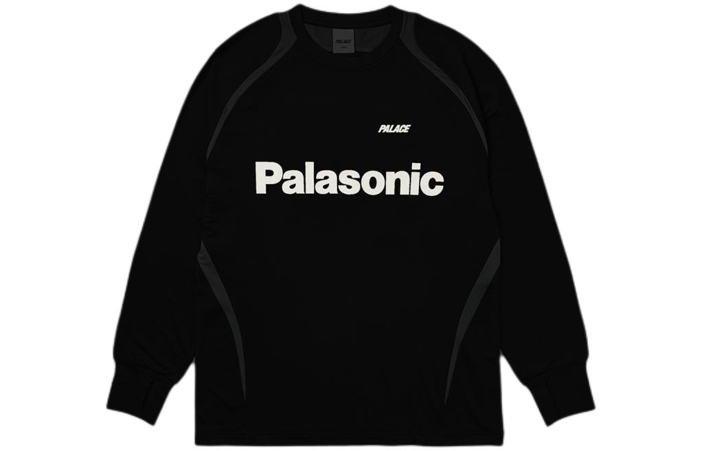 Lookbook PALACE SS24 反光Logo長袖足球運動衫 黑色 男女款 P26ES015