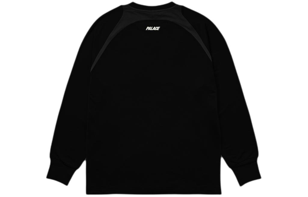 Shop PALACE SS24 反光Logo長袖足球運動衫 黑色 男女款 P26ES015