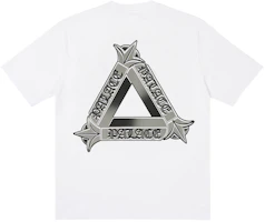 PALACE SS24 TRI-OG Logo Tee White Unisex Short Sleeve Crewneck T-Shirt. P26TS182 PALACE SS24 TRI-OG Logo Tee White Unisex Short Sleeve Crewneck T-Shirt. P26TS182