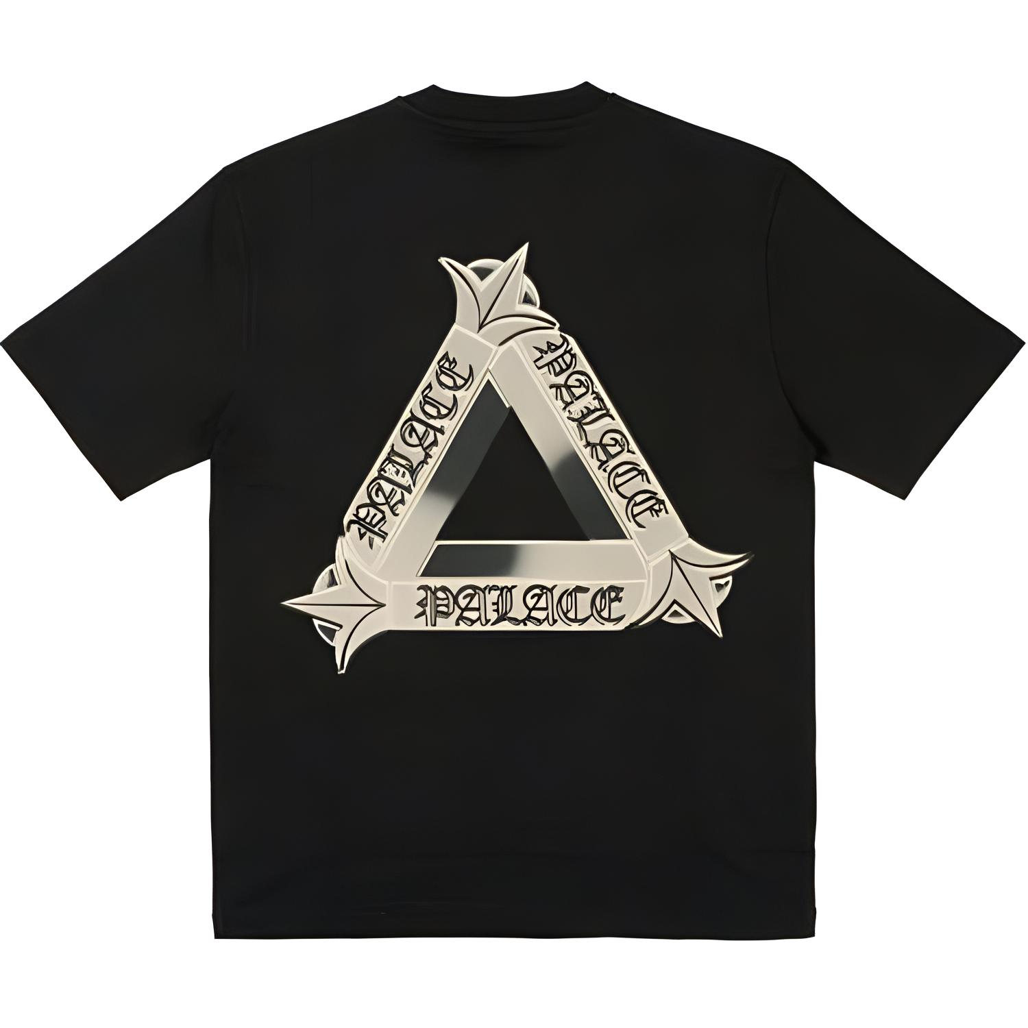 PALACE SS24 TRI-OG T-SHIRT Black Unisex Crewneck Tee with Back Triangle Logo Print P26TS180