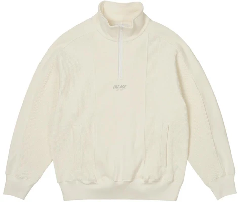 Palace SS24 Waffle 1/4 Zip Sweater Lengan Panjang Unisex Putih P26CS007 Buy Palace SS24 Waffle 1/4 Zip Sweater Lengan Panjang Unisex Putih P26CS007