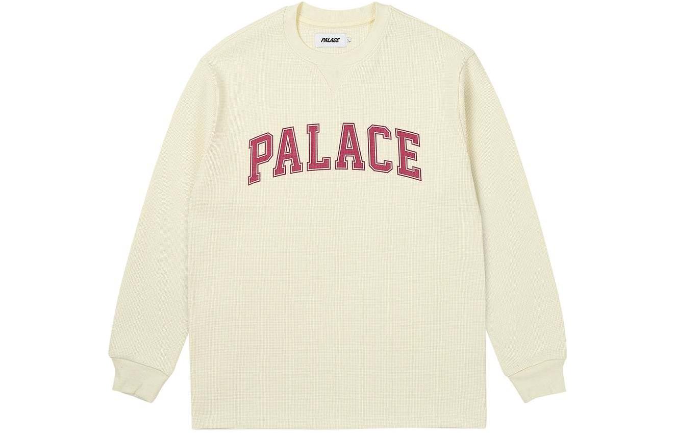 Palace SS24 Waffle Longsleeve Crewneck Soft White Unisex P26ES024