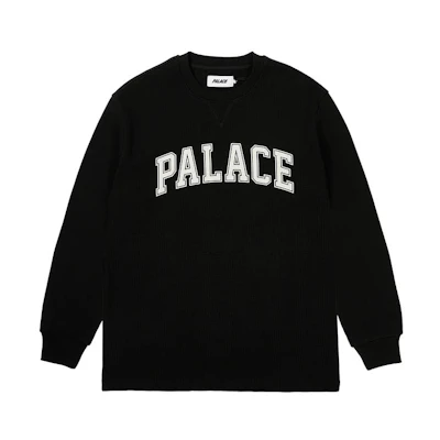 Palace SS24 Waffle Longsleeve Sweatshirt Black Unisex P26ES025