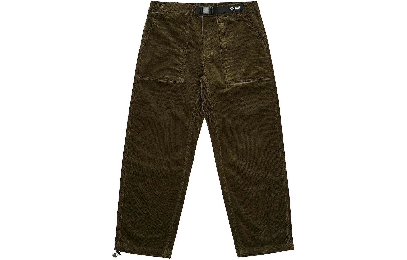 PALACE SS24 Washed Corduroy Belter Relaxed Fit Trousers Deep Green Unisex. P26T018