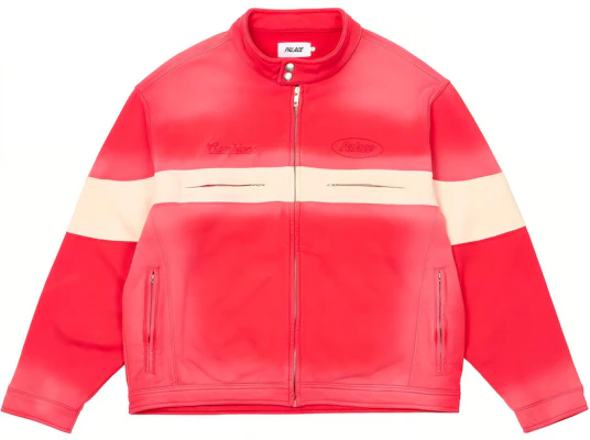 PALACE SS24 红色摩托夹克 - 中性刺绣logo拉链外套. P26CS112 Buy PALACE SS24 红色摩托夹克 - 中性刺绣logo拉链外套. P26CS112