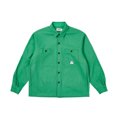 Palace SS24 Wool Shirt Jacket Sweet Pea Green Unisex Long Sleeve Overshirt Jacket P26SHT006