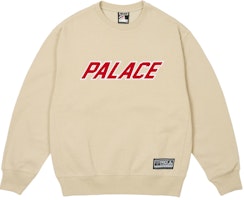 PALACE SS25 Applique Logo Crewneck Sweatshirt Unisex Relaxed Fit - Gray. P28CS035 PALACE SS25 Applique Logo Crewneck Sweatshirt Unisex Relaxed Fit - Gray. P28CS035