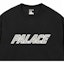 Lookbook PALACE SS25 Baju Sweatshirt Hitam Unisex Rekaan Patch Logo Fit Santai. P28CS031