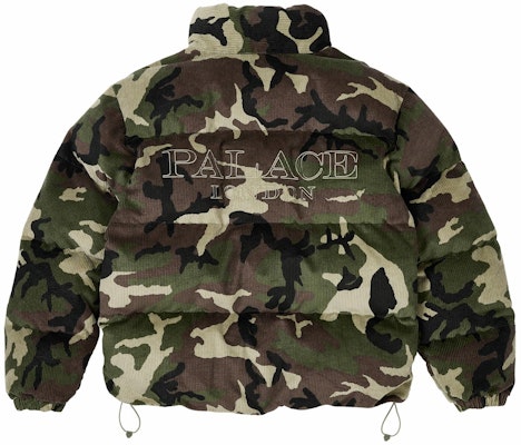 Jaket Puffa Logo Camo Corduroy PALACE SS25 Hijau Unisex. P28JK043 Lookbook Jaket Puffa Logo Camo Corduroy PALACE SS25 Hijau Unisex. P28JK043