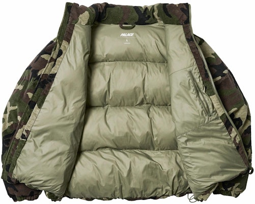Jaket Puffa Logo Camo Corduroy PALACE SS25 Hijau Unisex. P28JK043 Shop Jaket Puffa Logo Camo Corduroy PALACE SS25 Hijau Unisex. P28JK043