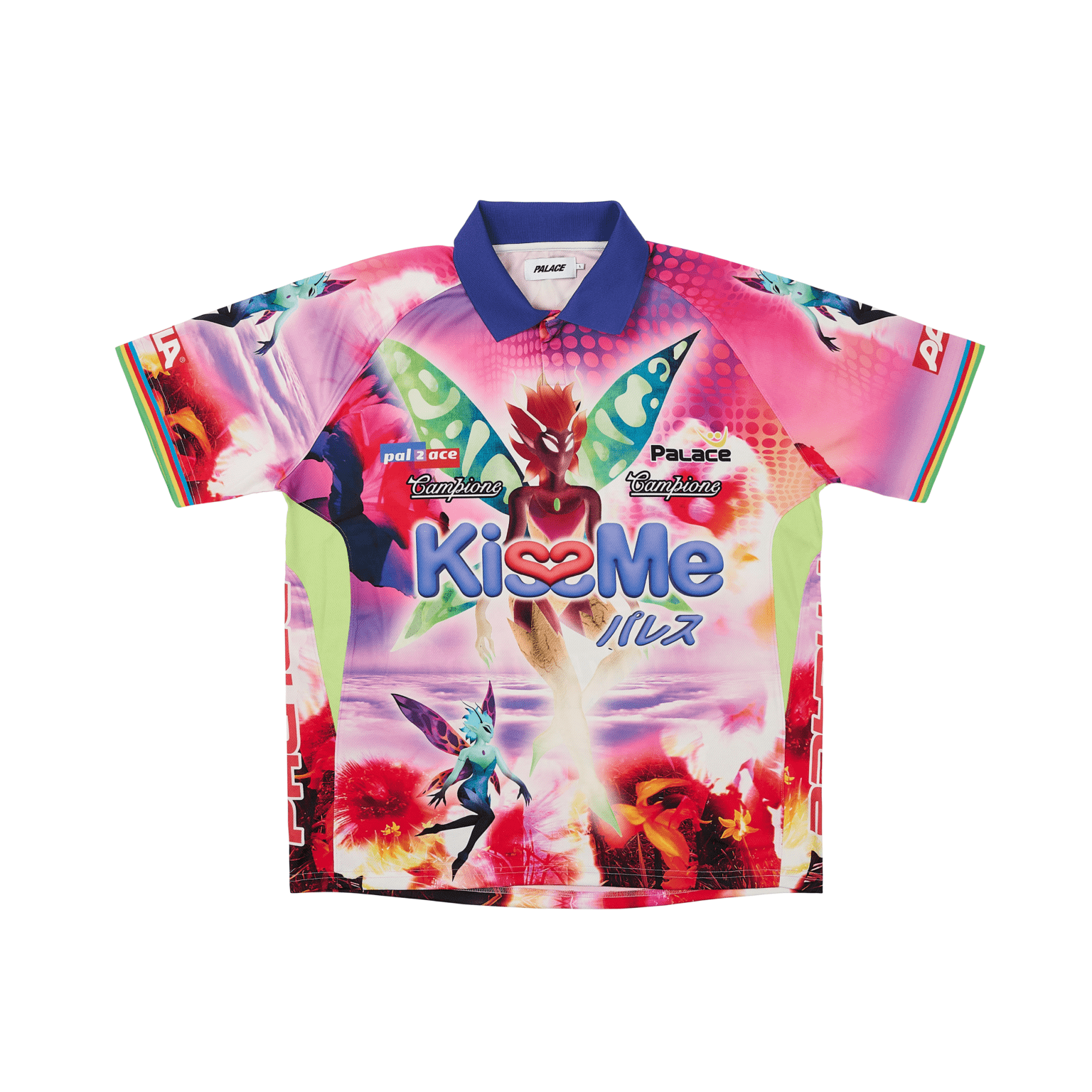 PALACE SS25 Drop5 Fairy Jersey Pink Button Logo Print Casual Polo Shirt Unisex. P28ES025
