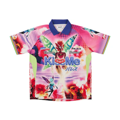 PALACE SS25 Drop5 Fairy Jersey Pink Button Logo Print Casual Polo Shirt Unisex. P28ES025
