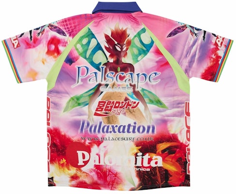 PALACE SS25粉色精灵纽扣Logo印花休闲男女同款Polo衫. P28ES025 Lookbook PALACE SS25粉色精灵纽扣Logo印花休闲男女同款Polo衫. P28ES025