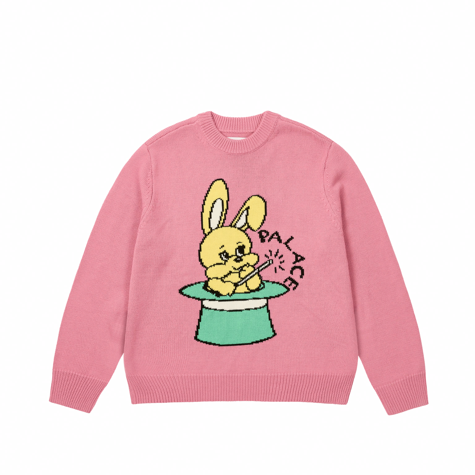 Order PALACE SS25 Drop5 Hat Trick Rabbit Knit Sweater Unisex Pink. P28KW014